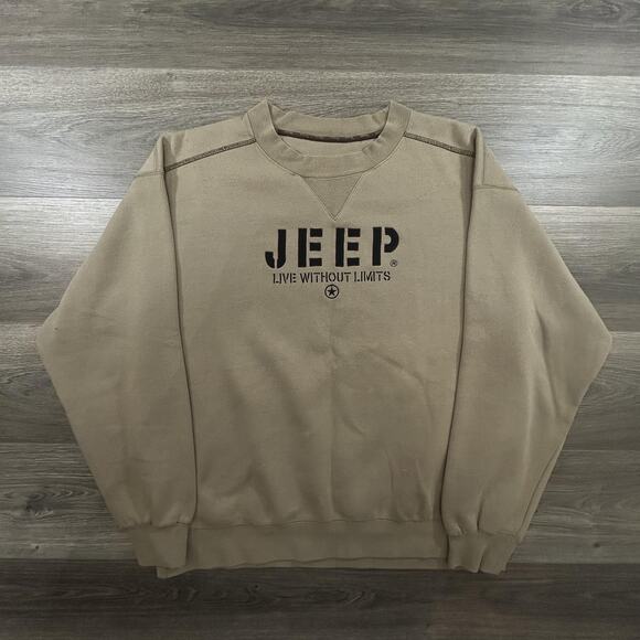 Vintage Jeep Sweatshirt Mens Large Pullover Live Without Limits Outdoors Car 90s - Picture 1 of 5